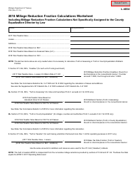 Document preview: Form 2166 Millage Reduction Fraction Calculations Worksheet - Michigan