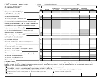Form 3791 Blender Monthly Tax Return - Michigan, Page 2