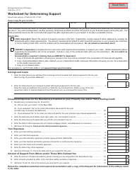 Document preview: Form 4622 Worksheet for Determining Support - Michigan