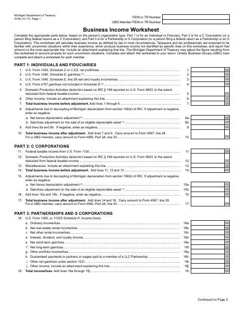 Form 4746  Printable Pdf