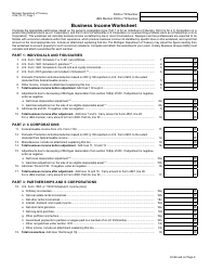 Form 4746 Business Income Worksheet - Michigan