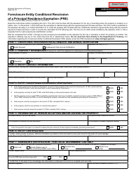Document preview: Form 4983 Foreclosure Entity Conditional Rescission of a Principal Residence Exemption (Pre) - Michigan