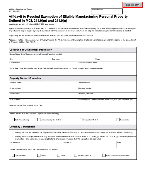 Form 5277  Printable Pdf