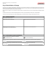 Document preview: Form 5439 City of Detroit Notice of Change - Michigan