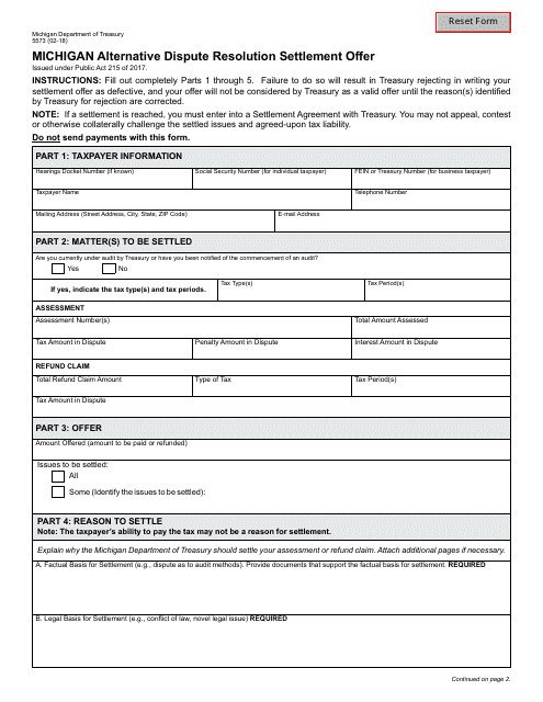 Form 5573  Printable Pdf