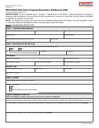 Form 5573 Michigan Alternative Dispute Resolution Settlement Offer - Michigan