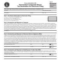 Document preview: Form M-8453 CR Nonresident Composite Return Tax Declaration for Electronic Filing - Massachusetts