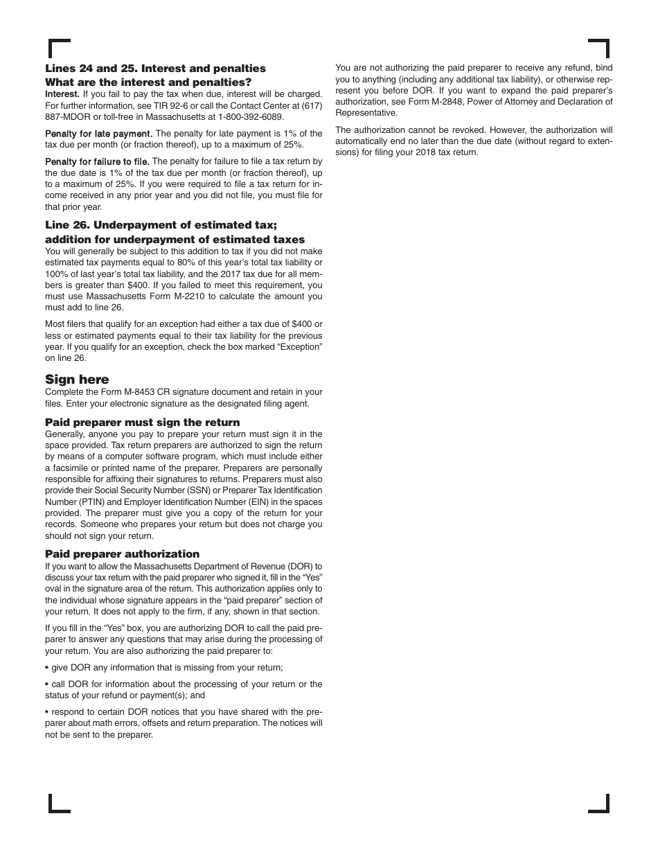 Instructions for Form MA Nonresident Composite Return - Massachusetts, Page 3