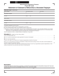 Form M-1310 Statement of Claimant to Refund Due a Deceased Taxpayer - Massachusetts
