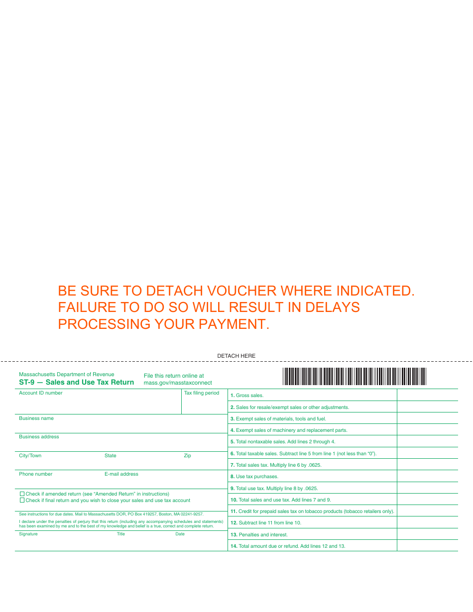 Form ST9 Fill Out, Sign Online and Download Printable PDF