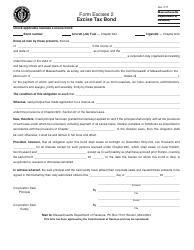 Form Excises2 Excise Tax Bond - Massachusetts