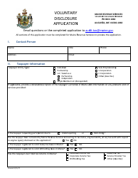 Voluntary Disclosure Application Form - Maine