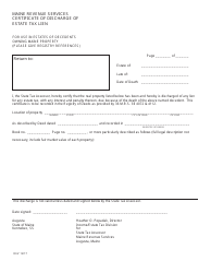 Document preview: Certificate of Discharge of Estate Tax Lien - Maine
