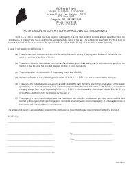 Document preview: Form REW-4 Notification to Buyer(S) of Withholding Tax Requirement - Maine