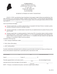 Document preview: Form REW-3 Residency Affidavit of Entity Transferor - Maine