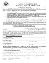 Form ST-A-105 &quot;Affidavit of Exemption for 28-day Continuous Rental at a Hotel, Rooming House, Tourist Camp, or Trailer Camp&quot; - Maine