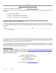 Form ST-A-105 &quot;Affidavit of Exemption for 28-day Continuous Rental at a Hotel, Rooming House, Tourist Camp, or Trailer Camp&quot; - Maine, Page 2