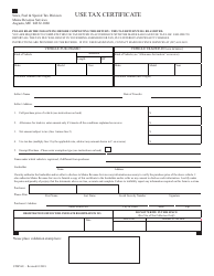 Form STMV6U &quot;Use Tax Certificate&quot; - Maine