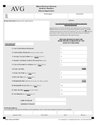 Form AVG-1 &quot;Aviation Gasoline Refund Application&quot; - Maine