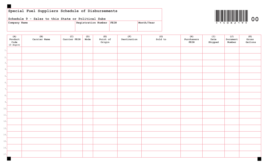 Special Fuel Suppliers Schedule of Disbursements - Schedule 5 - Taxable Sales - Maine, Page 5