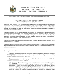 Document preview: Tax Exemptions for Benevolent and Charitable Institutions - Maine