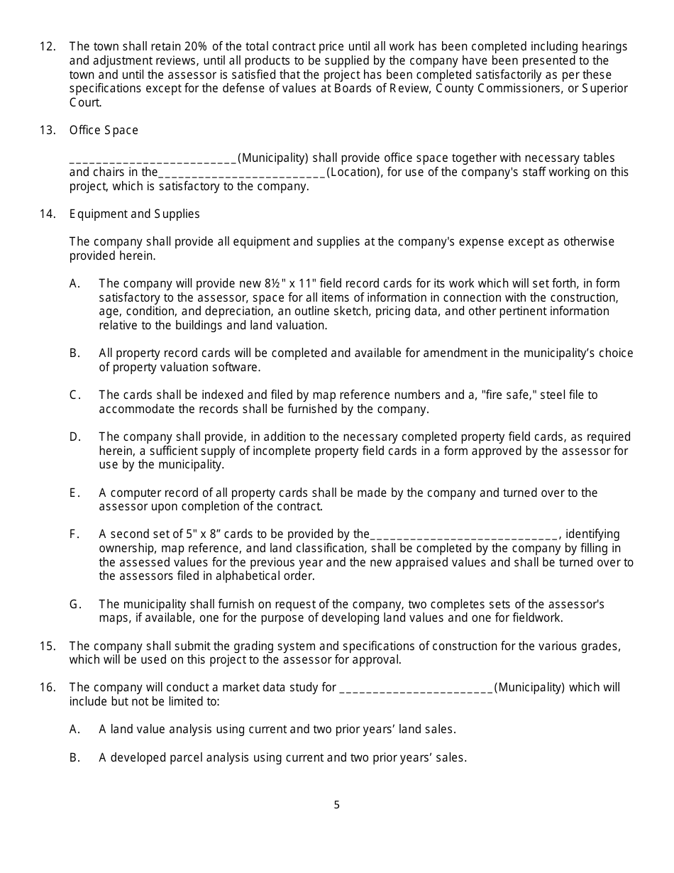 Model Contract for Revaluation Services - Maine, Page 5