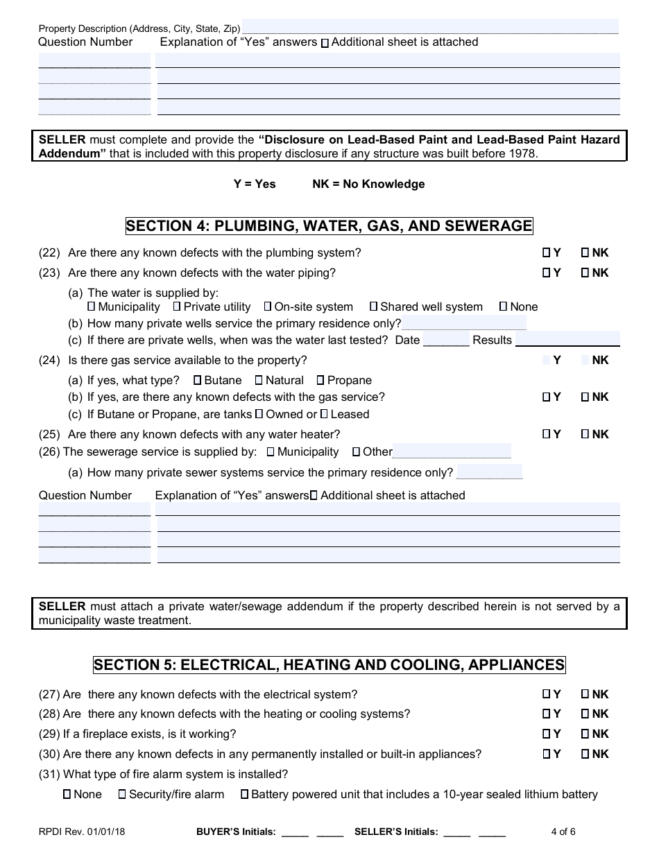Property Disclosure Exemption Form - Louisiana, Page 5