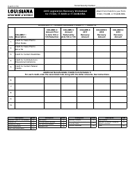 Form R-6410 2015 Legislation Recovery Worksheet for It-540, It-540b or It-540b-Nra - Louisiana