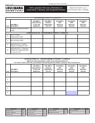 Form R-6411 2015 Legislation Recovery Worksheet for Corporation, Fiduciary, and Composite Returns - Louisiana, Page 2