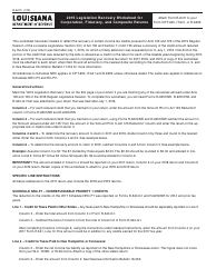 Form R-6411 2015 Legislation Recovery Worksheet for Corporation, Fiduciary, and Composite Returns - Louisiana, Page 3
