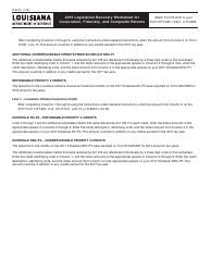 Form R-6411 2015 Legislation Recovery Worksheet for Corporation, Fiduciary, and Composite Returns - Louisiana, Page 4