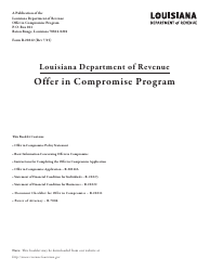 Document preview: Form R-20212 Offer in Compromise Program - Louisiana