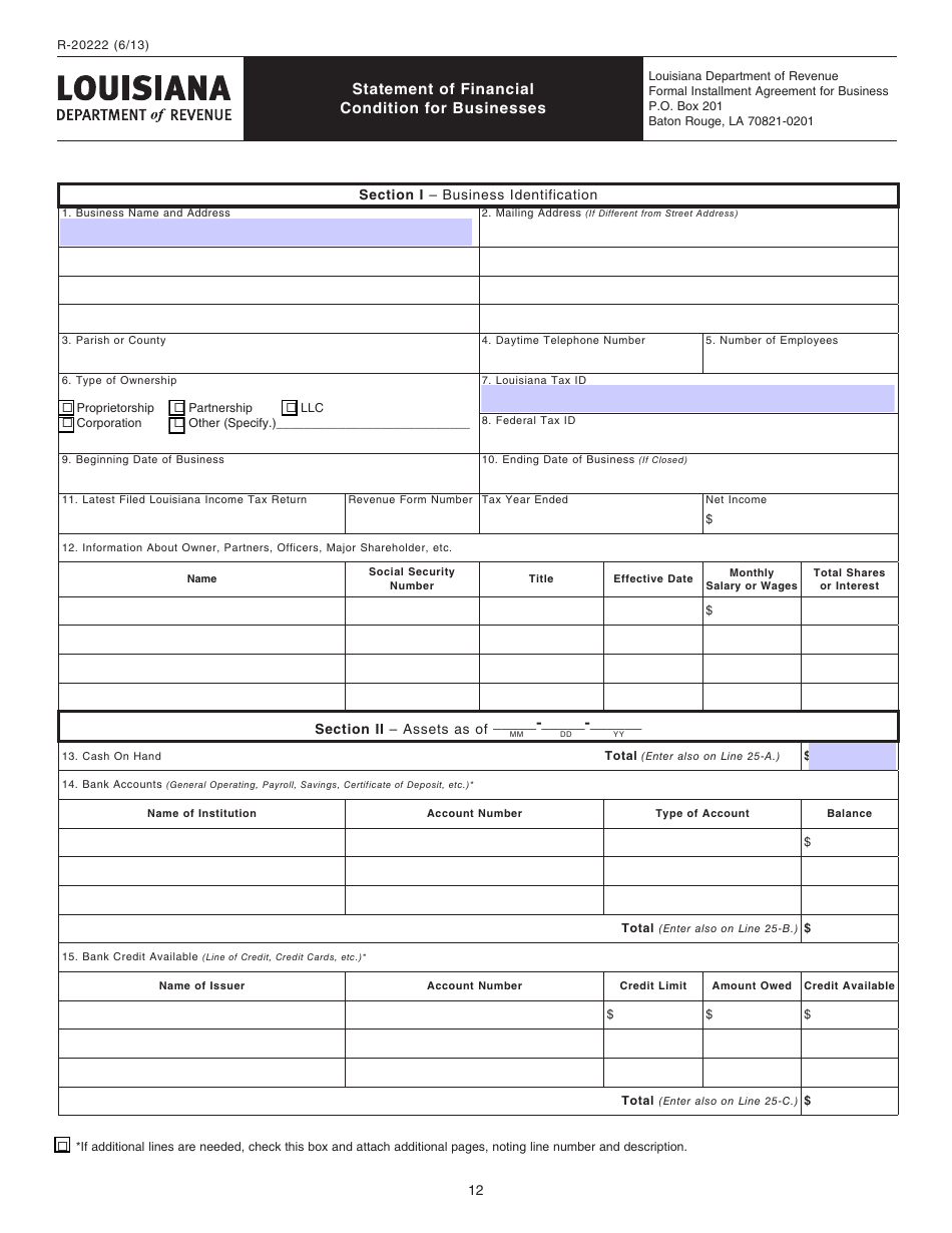 Form R-20212 Offer in Compromise Program - Louisiana, Page 13