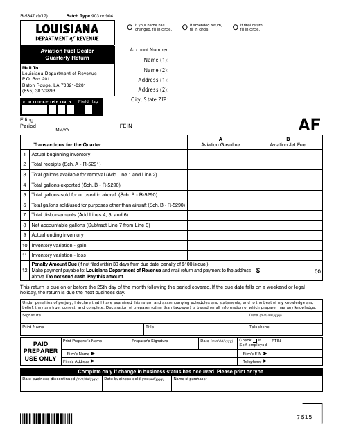 Form R-5347  Printable Pdf