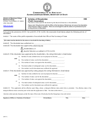 Form DIS Articles of Dissolution - Profit Corporation - Kentucky