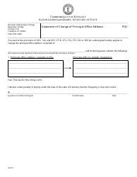Document preview: Form POC Statement of Change of Principal Office Address - Kentucky