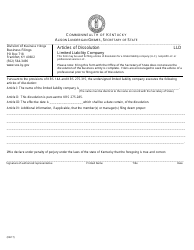 Document preview: Form LLD Articles of Dissolution - Limited Liability Company - Kentucky