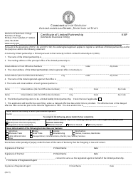 Certificate of Limited Partnership (Domestic Business Entity) - Kentucky