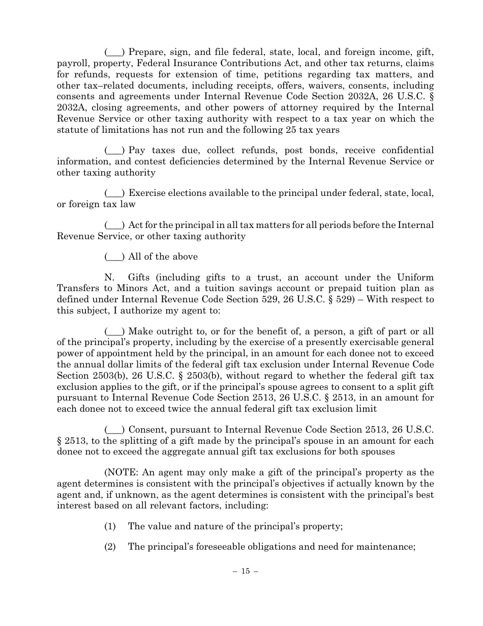 Statutory Form Limited Power of Attorney - Maryland, Page 15