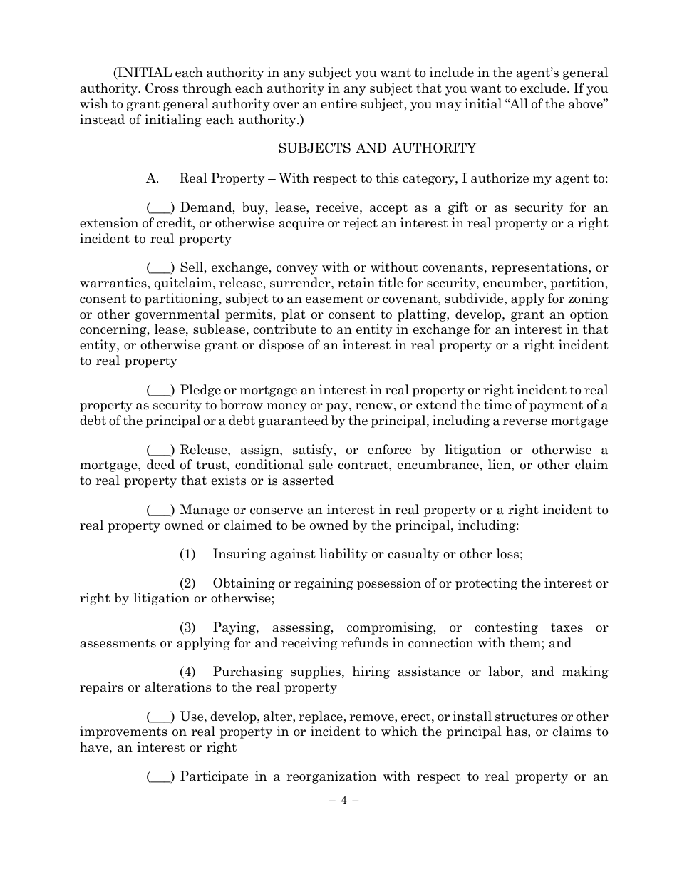 Statutory Form Limited Power of Attorney - Maryland, Page 4