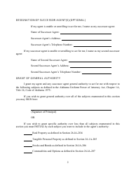 Power of Attorney Form - Alabama, Page 2