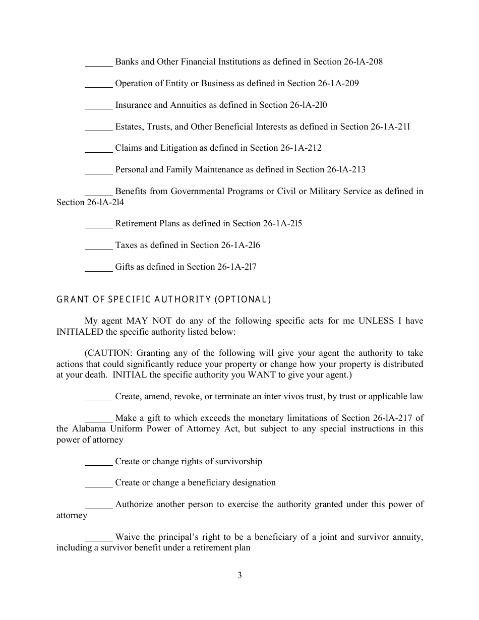 Alabama Power of Attorney Form Download Fillable PDF Templateroller