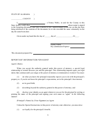 Power of Attorney Form - Alabama, Page 6