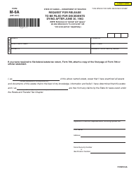 Form M-6a Request for Release to Be Filed for Decedents Dying After June 30, 1983 - Hawaii