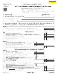 Form N-30 Schedule O Allocation and Apportionment of Income - Hawaii