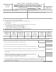 Form N-66 Schedule Q Quarterly Notice to Residual Interest Holder of REMIC Taxable Income or Net Loss Allocation - Hawaii, Page 5