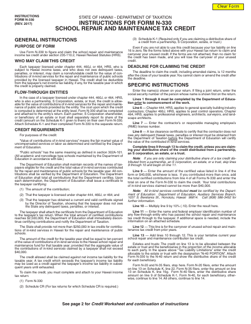 Form N-330  Printable Pdf