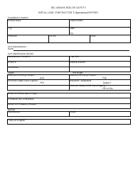 Installing Contractor&#039;s Operational Report Form - Boiler Safety Program - Delaware