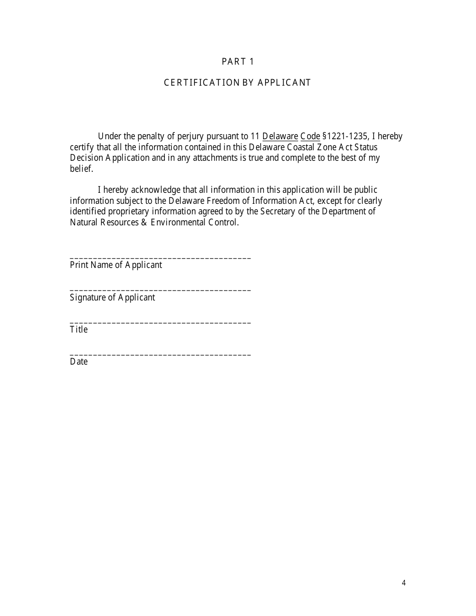 Application for a Coastal Zone Act Status Decision - Delaware, Page 4