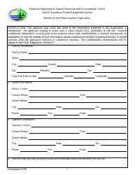 Document preview: Beneficial Use Determination Application - Delaware